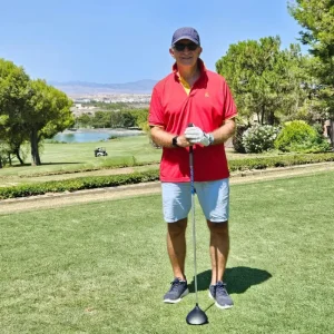 Bermudas de cuadros azules, hombre