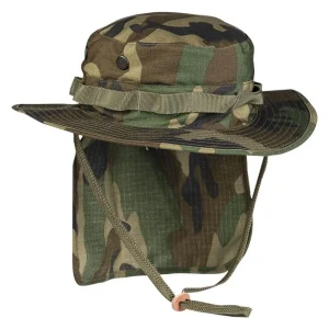 BRIT.BOONIE R/S M.NECKFLAP WOODLAND Moda