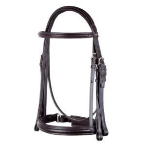 Cabezada de trabajo negro para Filete y Bocado con doble rienda Pariani