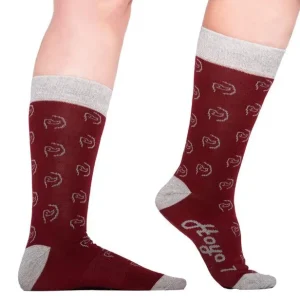 Calcetines algodón logo burdeos Moda
