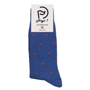 Calcetines azules, topitos con bandera de España