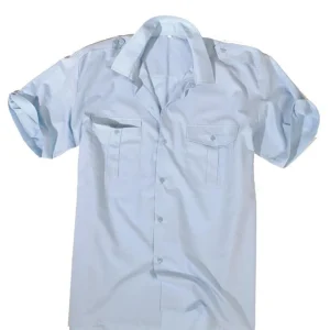 DIENSTHEMD 1/2 ARM T/C HELLBLAU