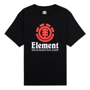 Element Vertical SS Youth Black Camiseta