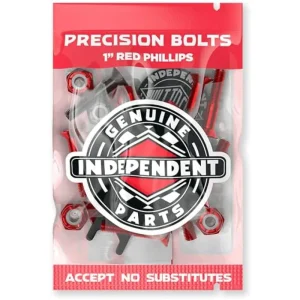Independent Hardware Parts 1″ Black/ Red Phillips Cross Bolts