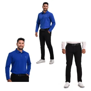 Look completo: pantalón técnico golf hombre + polo térmico royal