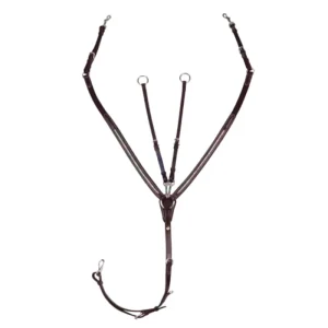 Pechopetral marrón oscuro con inserciones de acero niquel Pariani