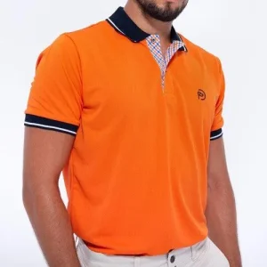 Polo técnico golf naranja hombre