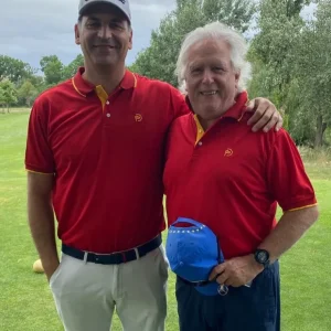 Polo técnico golf rojo hombre, bandera España