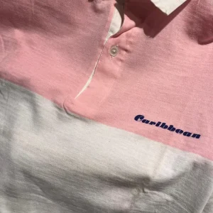 Polos Caribbean Vintage Bicolor Rosa/Blanco