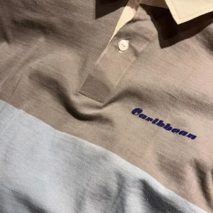 Polos Caribbean Vintage Bicolor Gris/Celeste