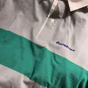 Polos Caribbean Vintage Franja Gris/Verde