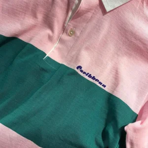 Polos Caribbean Vintage Franja Rosa/Verde