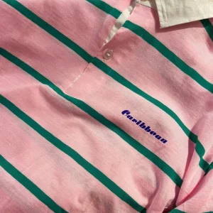 Polos Caribbean Vintage Rayas Rosa/Verde
