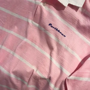 Polos Caribbean Vintage Rayas Rosa/Blanco Venta caliente en línea