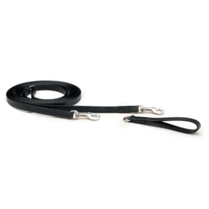 Riendas alemanas negro de Cuero planas 5/8″ Pariani