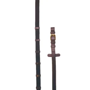 Riendas maron oscuro de Lona con Topes Continental con hebillas de Latón 3/4″ Pariani