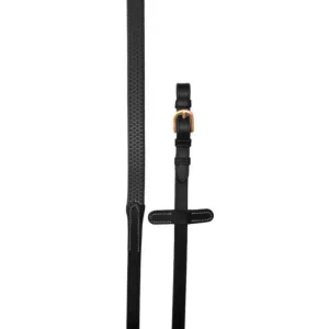 Riendas negro de Goma con hebillas de Oro Rosa 5/8″ Pariani
