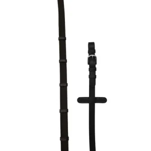 Riendas negro de Lona antideslizantes con Topes y hebillas de acero niquel Pariani