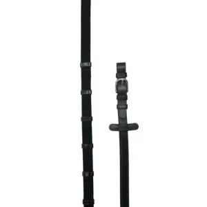 Riendas negro de Lona con Topes Continental con hebillas de Acero Niquel 3/4″ Pariani