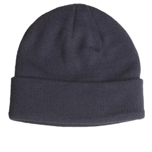 ROLLSTRICKMÜTZE FEINSTRICK POLYACRYL DK.BLAU
