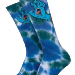 SANTA CRUZ SCREAMING HANDTIE DYE BLUE SOCKS- Calcetines