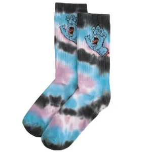 SANTA CRUZ SCREAMING HANDTIE DYE BLACK BLUE SOCKS- Calcetines