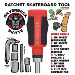 Silver Ratchet Tool Red