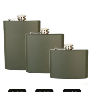 TASCHENFLASCHE EDELSTAHL OLIV 6 OZ