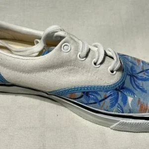 Zapatillas Caribbean Vintage Palmera Celeste/Blanco Liso